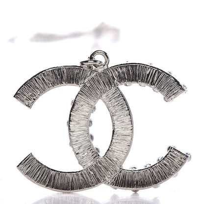 Chanel Baguette Crystal Large CC Necklace Silver 5 of 8