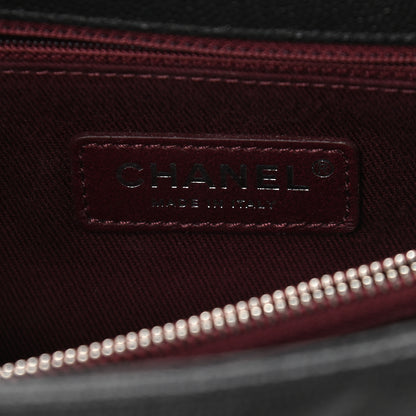 Chanel Caviar Chevron Quilted Small Coco Handle Flap Black 6 of 9
