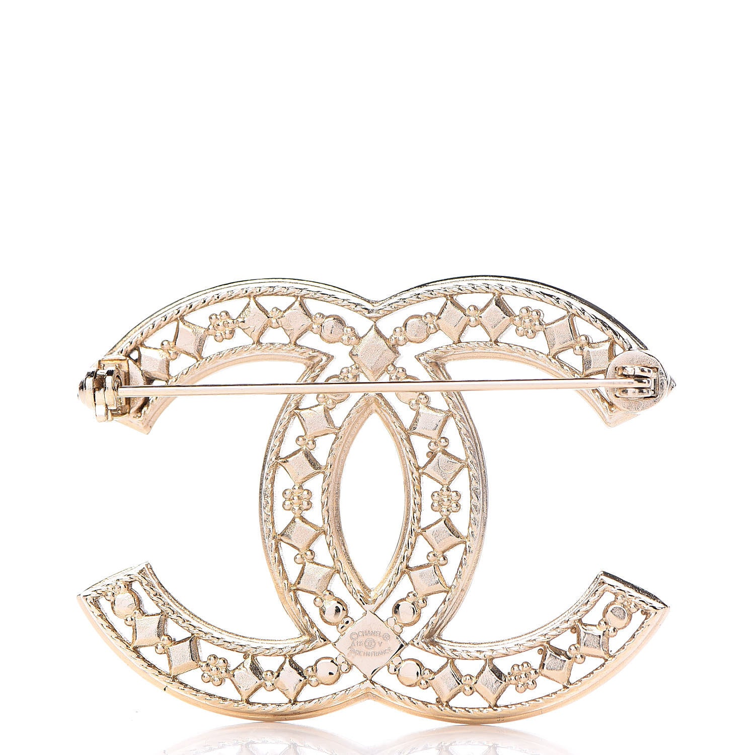 Chanel Metal CC Brooch Light Gold 3 of 5