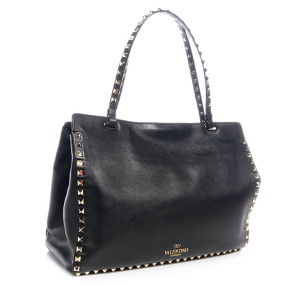 Valentino Garavani Vitello Medium Rockstud Tote Black 3 of 7