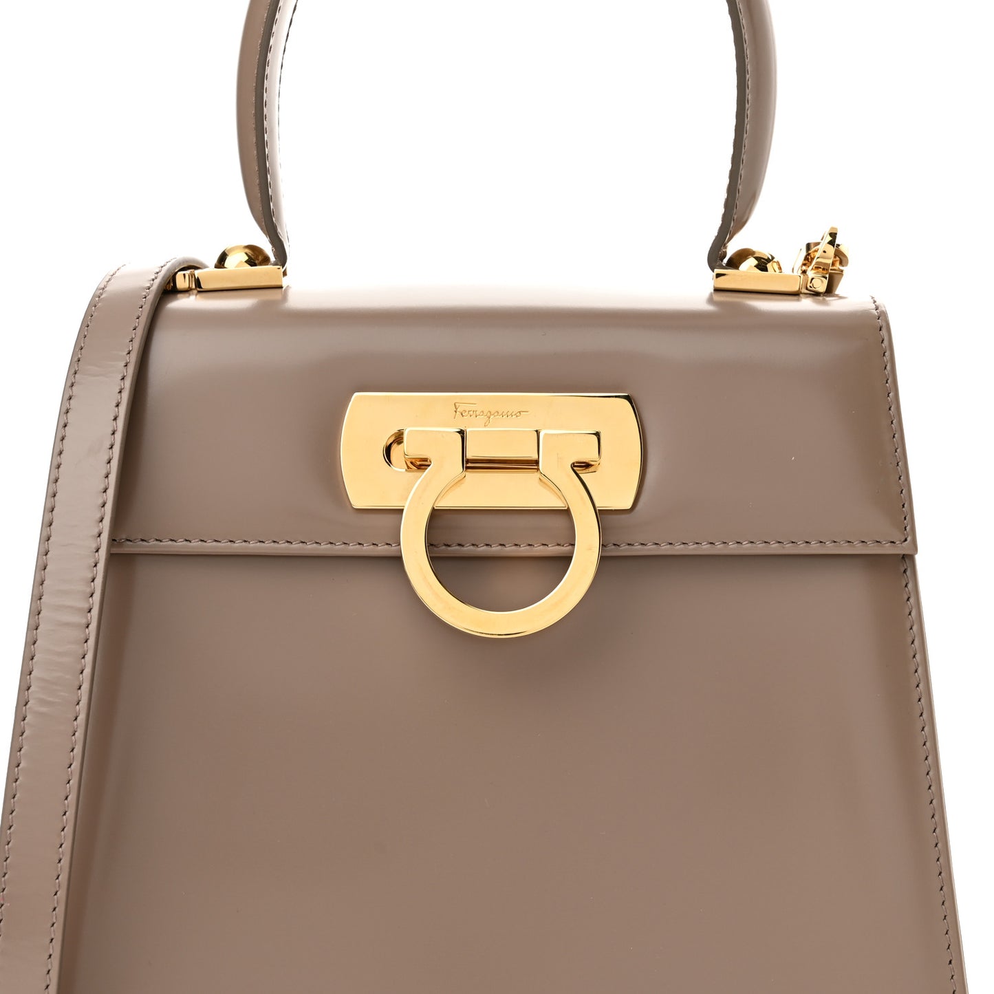 Brushed Off Calfskin Small Iconic Top Handle Bag Grey