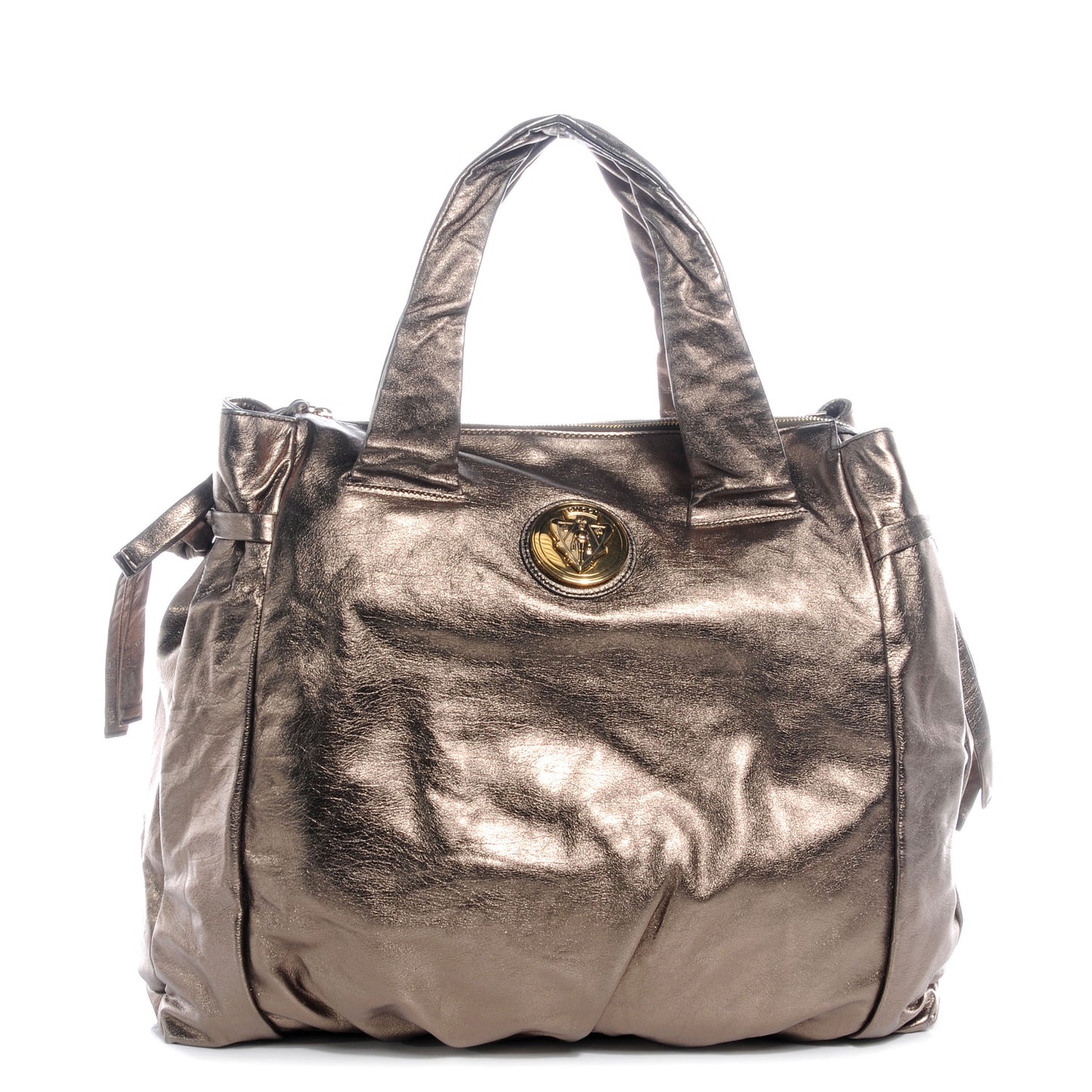 Metallic Leather Large Hysteria Tote Gold