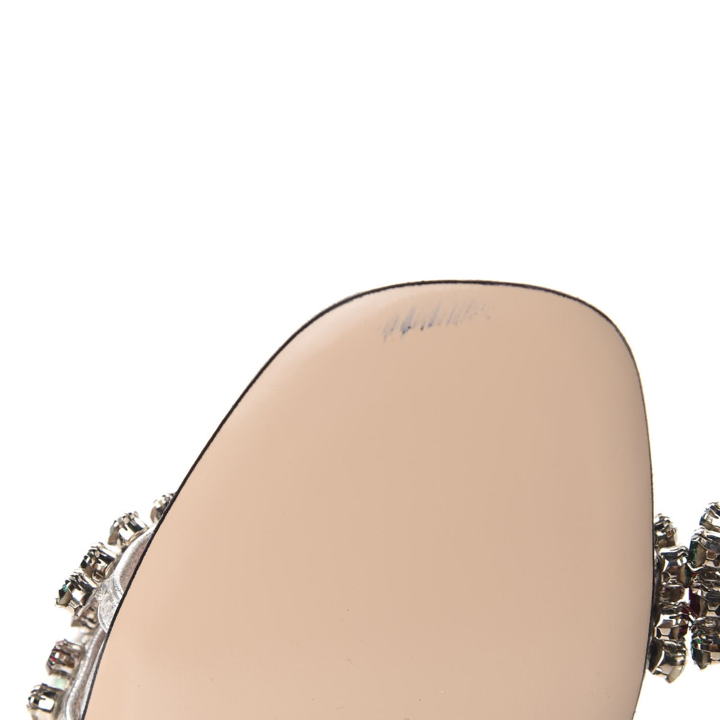 Nappa Silk Crystal Bertie High Heel Sandals 37 Argento