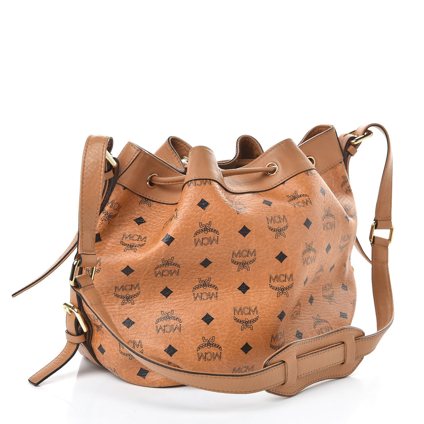 Visetos Essential Drawstring Bucket Bag Cognac