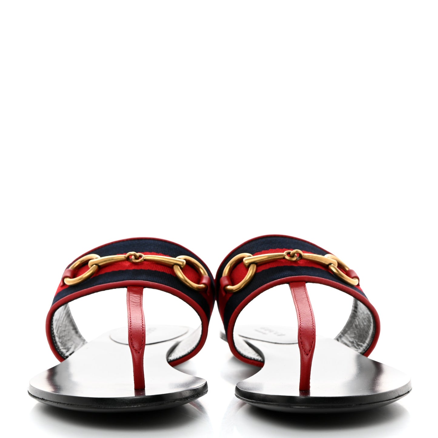 Nylon Calfskin Web Womens Horsebit Thong Sandals 36.5 Blue Red Black