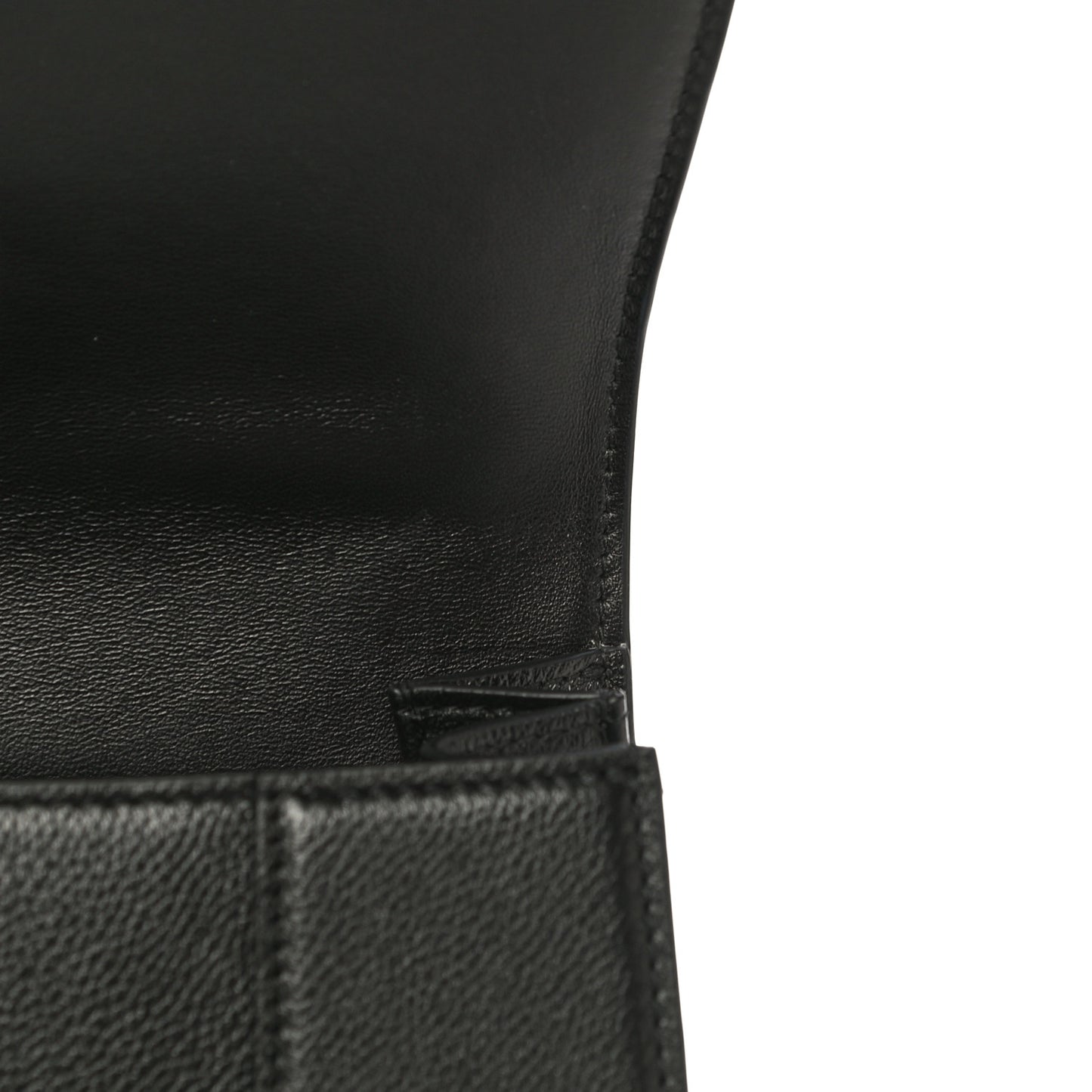 Grained Calfskin Medium Hourglass Top Handle Bag Black