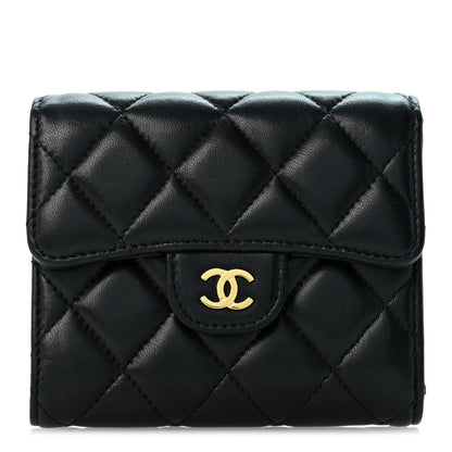 Chanel Lambskin Quilted Compact Flap Wallet Black 1 of 11