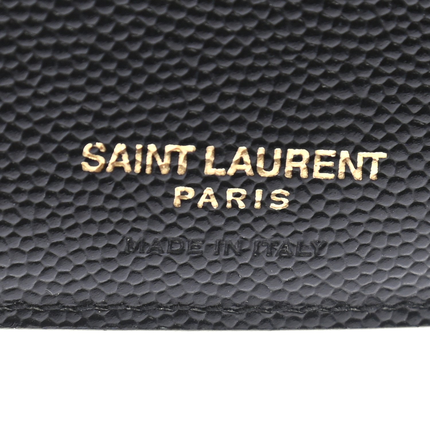 Saint Laurent Grain De Poudre Matelasse Chevron Monogram Compact Tri Fold Wallet Black 6 of 6