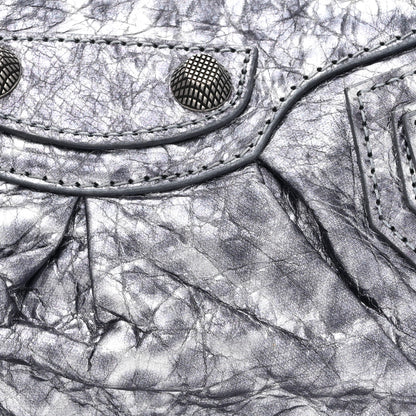 Balenciaga Metallic Agneau Arena Leopard Le Cagole Shoulder Bag XS Dark Grey 8 of 11
