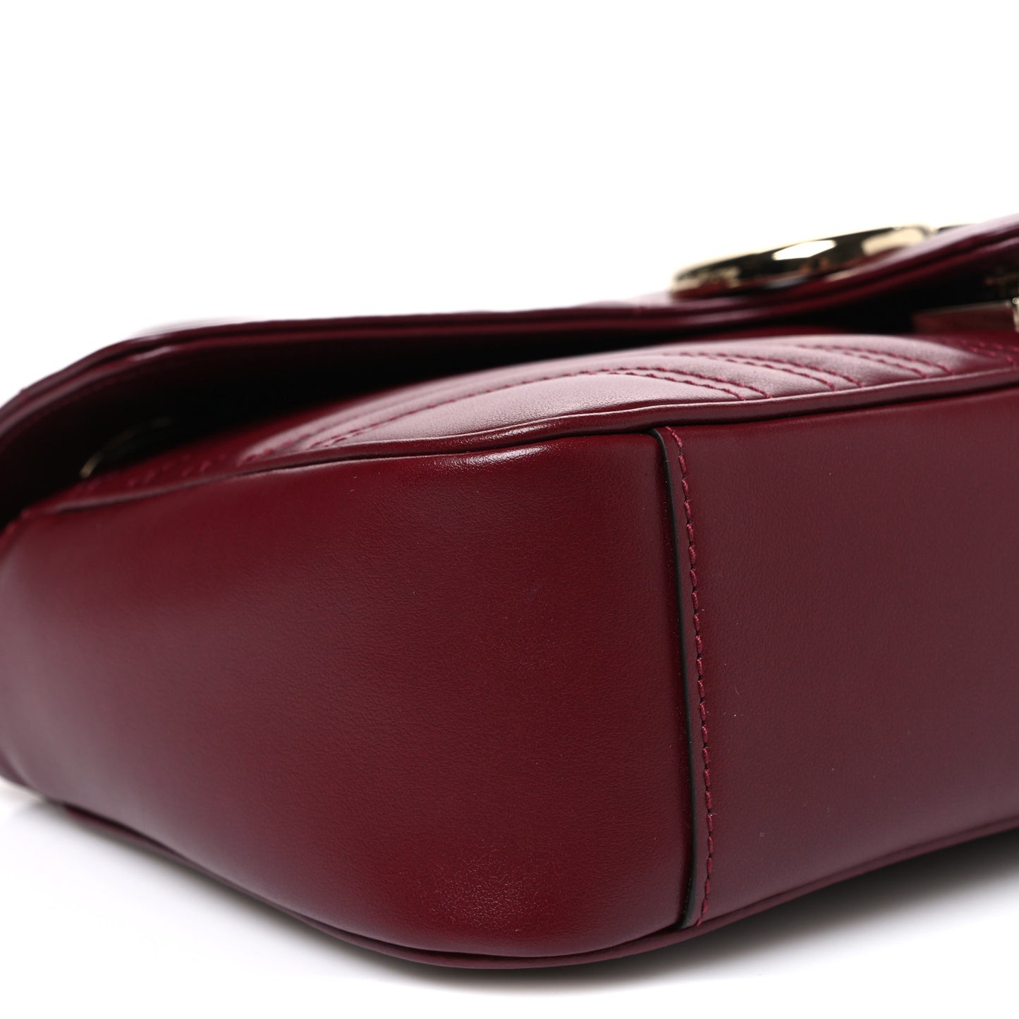 Lambskin Matelasse Small GG Marmont Shoulder Bag  Rosso Ancora