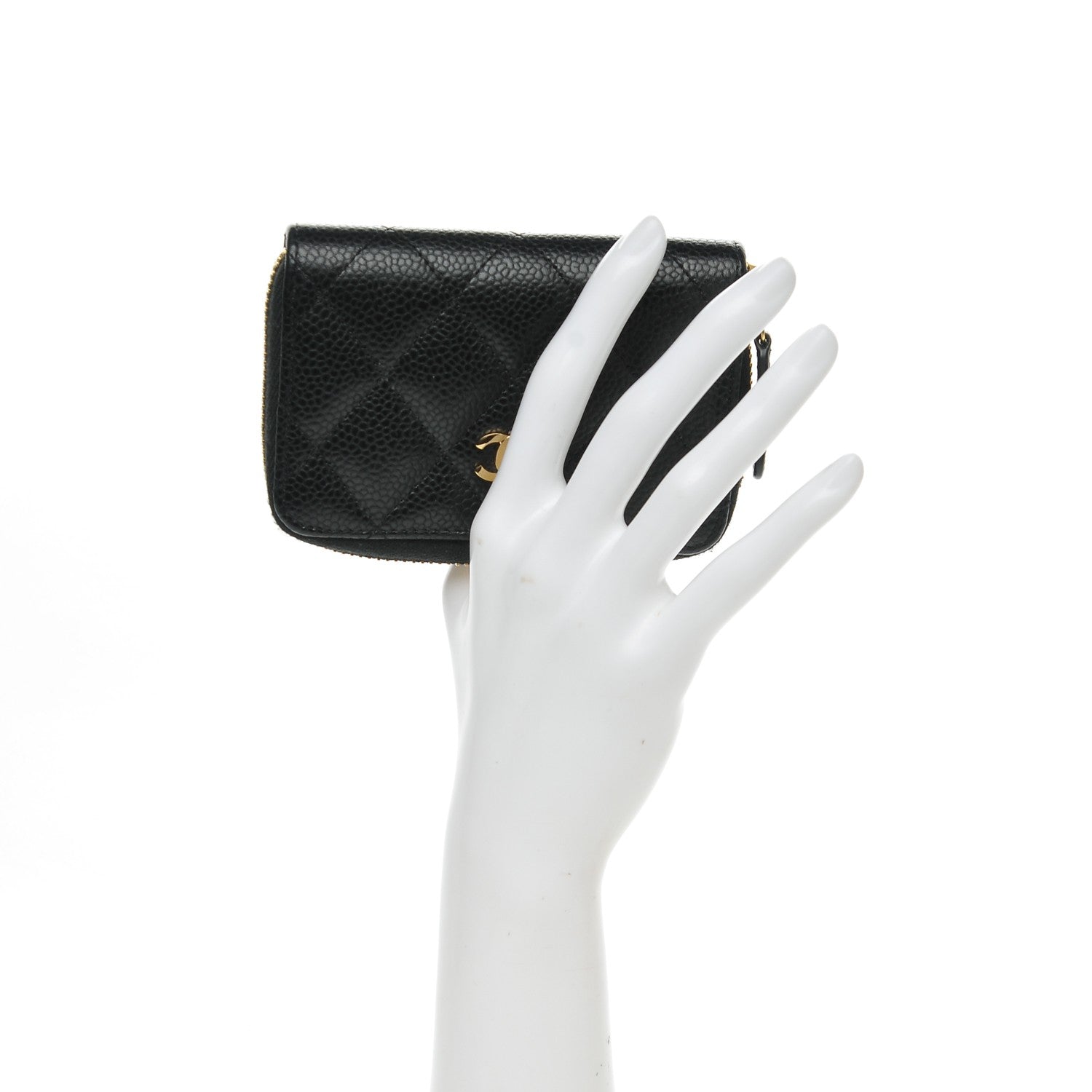 Chanel Caviar Quilted Zip Coin Purse Black 2 of 7