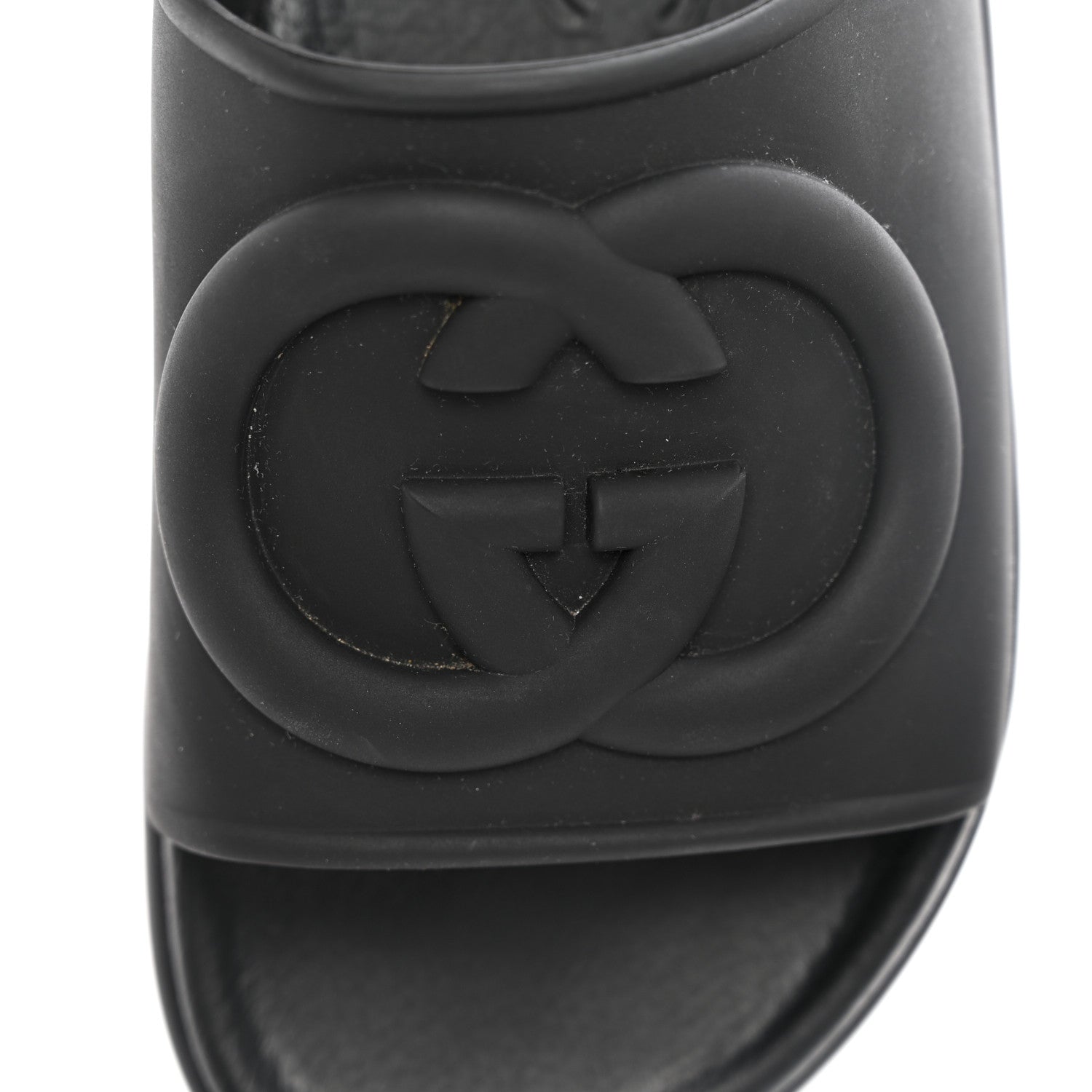 Gucci Soft Rubber Womens Interlocking G Platform 42mm Slide Sandals 37 Black 12 of 14