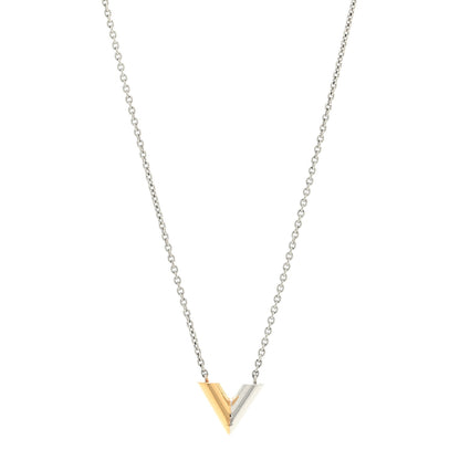 Louis Vuitton Essential V Necklace Silver Gold 1 of 4