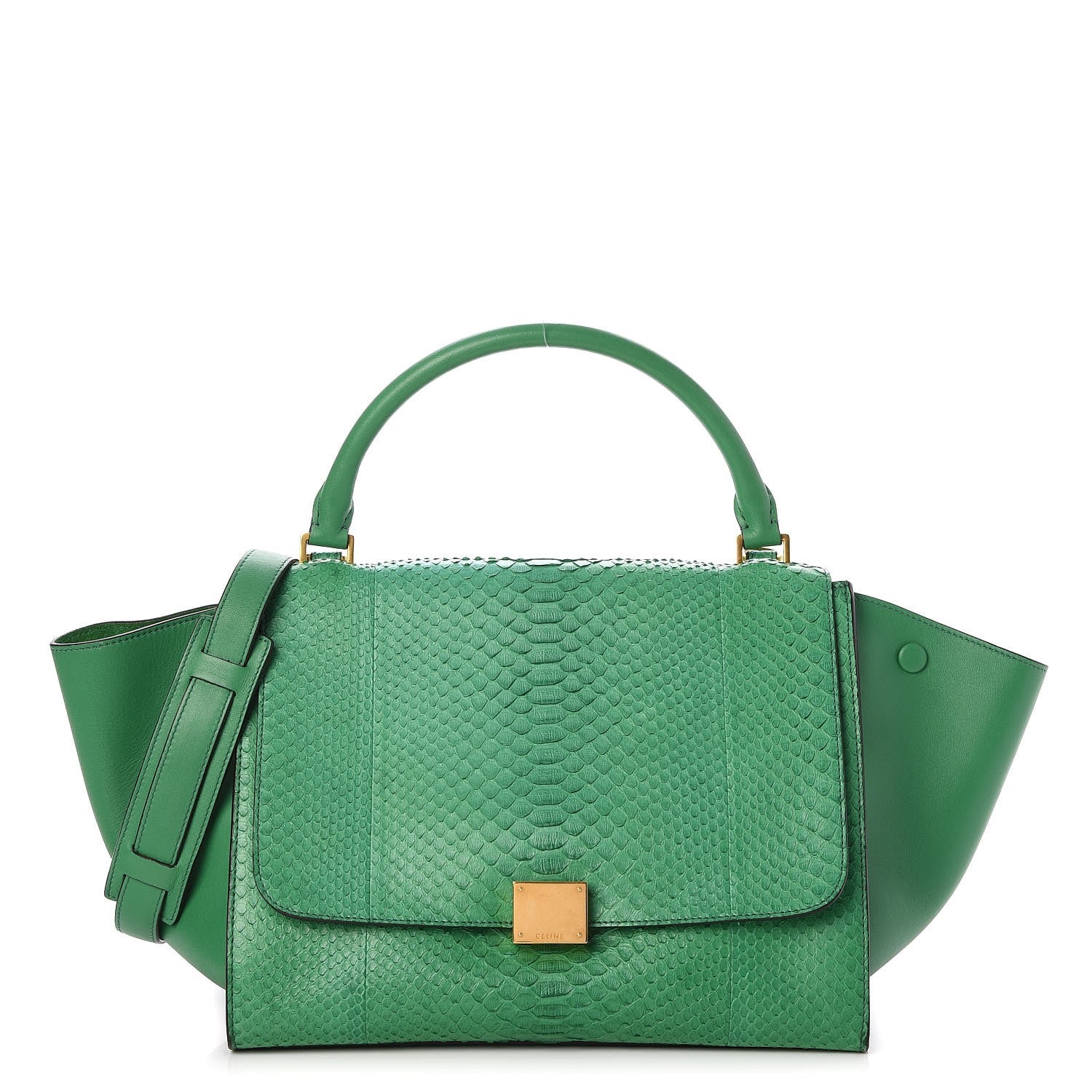 Celine Python Medium Trapeze Grass 1 of 7