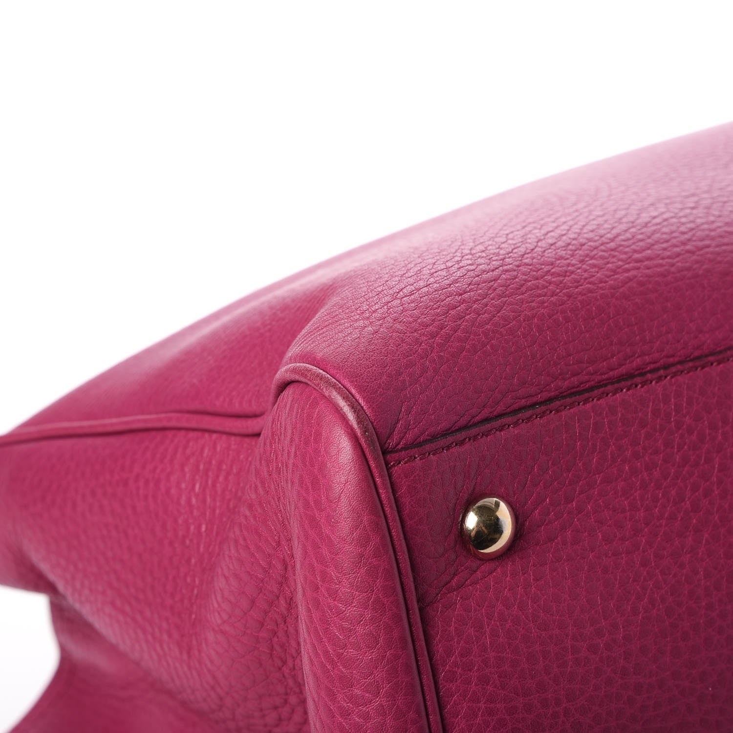 Gucci Pebbled Calfskin Medium Bamboo Shopper Tote Bright Bougainvillea 13 of 19