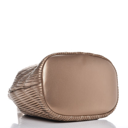 Chanel Metallic Lambskin Coco Pleats Drawstring Bag Gold 4 of 7