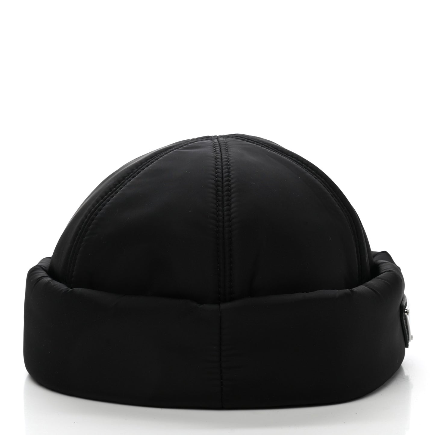Re-Nylon Padded Metal Triangle Logo Mens Beanie S Black