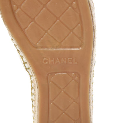 Chanel Fabric Biarritz CC Espadrilles 41 White Gold 7 of 11