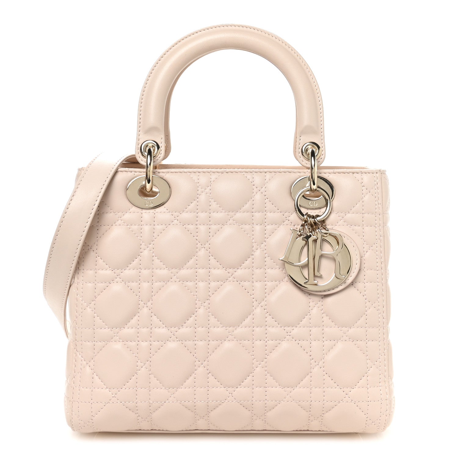 Christian Dior Lambskin Cannage Medium Lady Dior Powder Pink 1 of 10