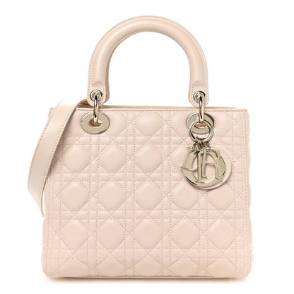 Christian Dior Lambskin Cannage Medium Lady Dior Powder Pink 1 of 10