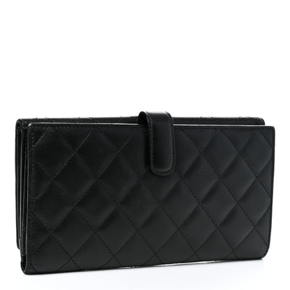 Chanel Calfskin Quilted Cambon Long Double Wallet Black 3 of 15