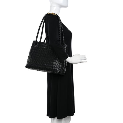 Bottega Veneta Nappa Intrecciato Medium Andiamo Shoulder Bag Black 2 of 9