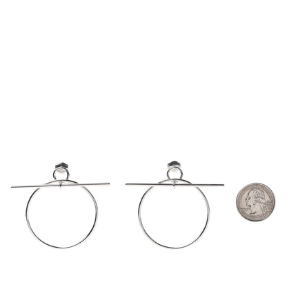 Hermes Sterling Silver MM Loop Earrings 2 of 7