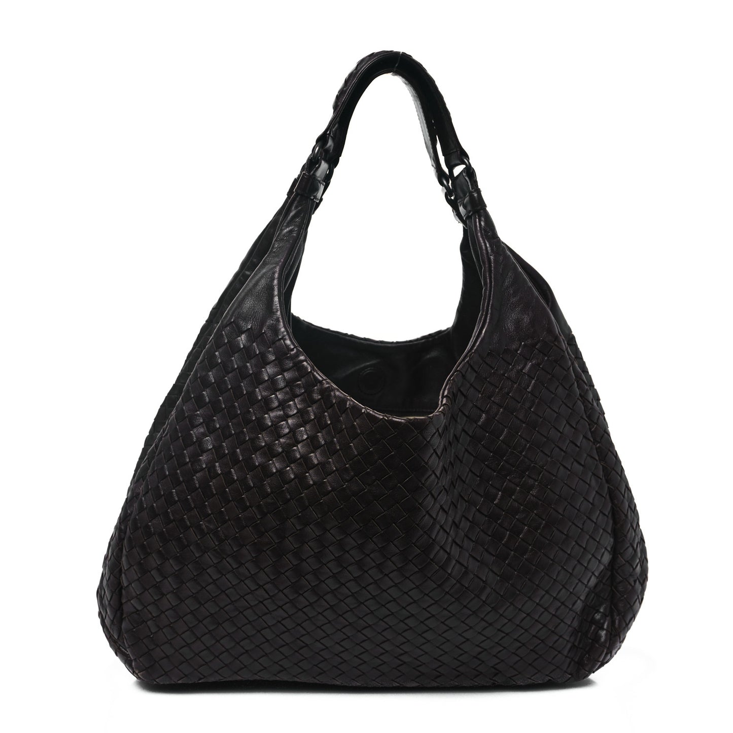 Nappa Intrecciato Large Campana Hobo Ebano