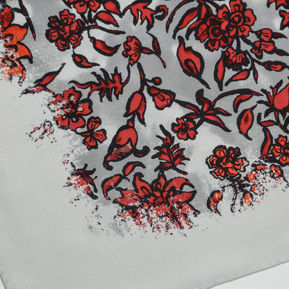 Louis Vuitton Silk Floral Square Scarf White Red 5 of 5