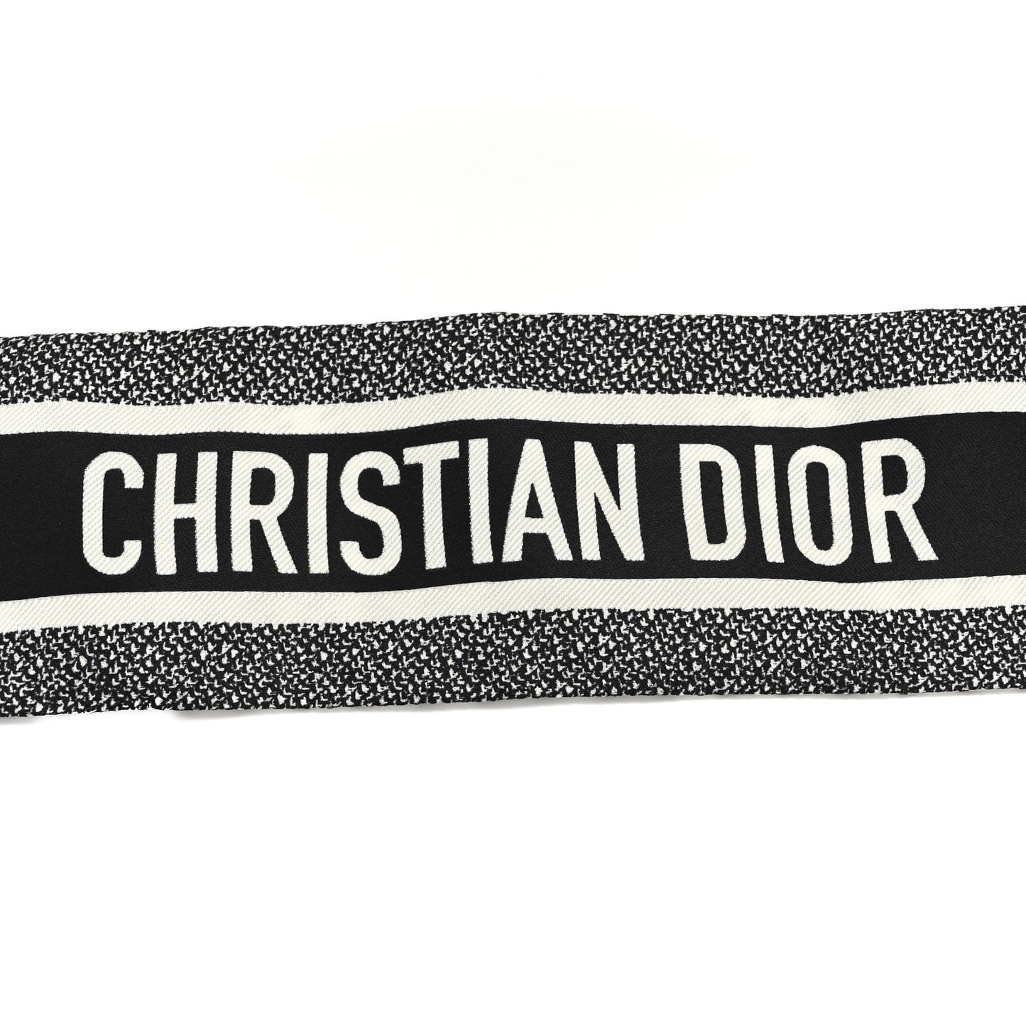 Silk Houndstooth Mitzah Scarf Black White