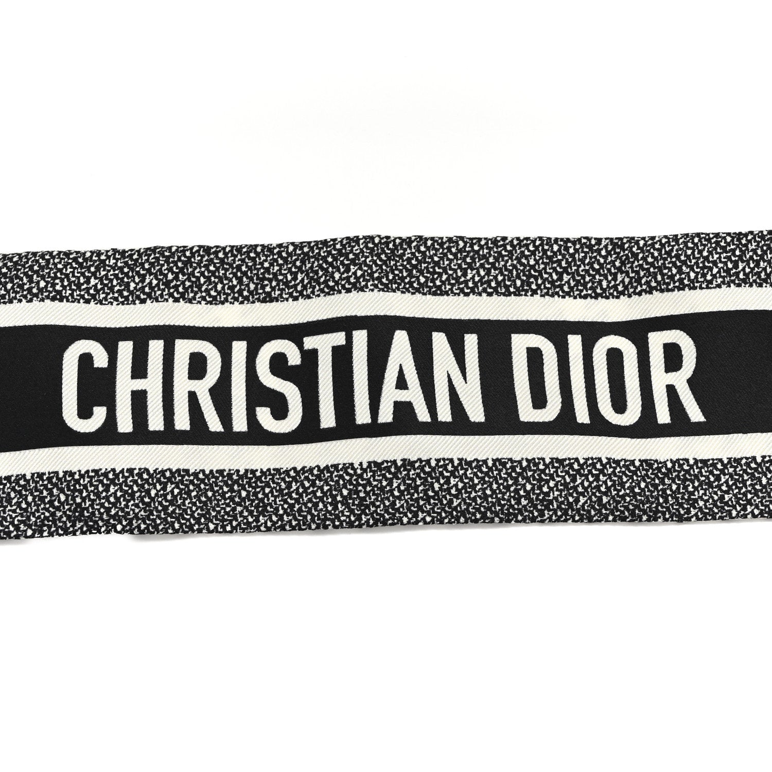 Christian Dior Silk Houndstooth Mitzah Scarf Black White 4 of 4