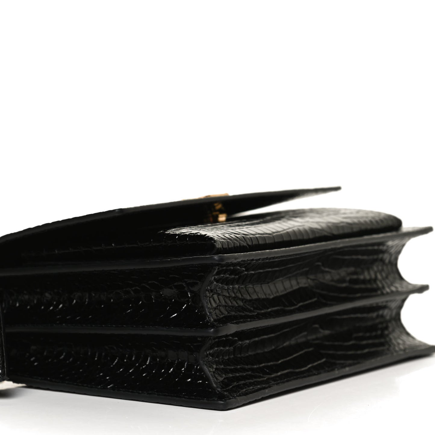 Calfskin Crocodile Embossed Medium Monogram Sunset Black