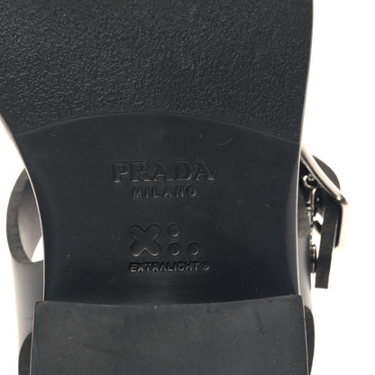 Prada Foam Rubber Triangle 50mm Cage Sandals 37 Black 6 of 8