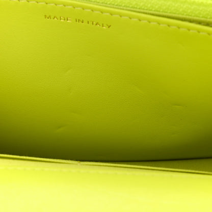 Chanel Shiny Lambskin Quilted Chanel 19 Wallet On Chain WOC Neon Yellow 12 of 13