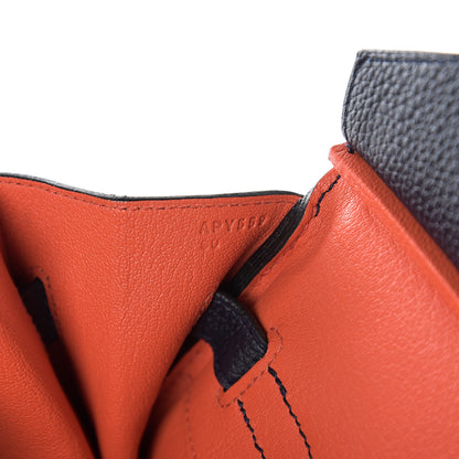Hermes Togo Birkin Verso 35 Bleu Nuit Orange Poppy 5 of 8
