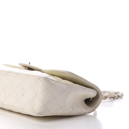 Chanel Caviar Quilted Jumbo Single Flap White 10 of 13