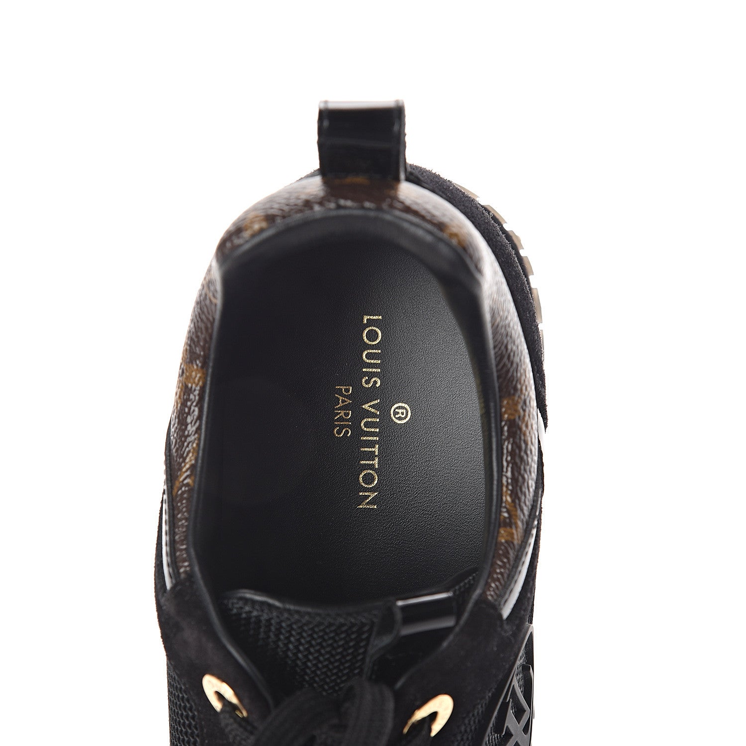 Louis Vuitton Suede Monogram Run Away Sneakers 36.5 Black 5 of 7