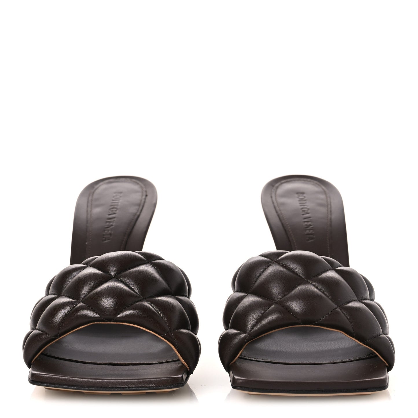 Nappa Matelasse Padded Mule Sandals 40 Chocolate Spread