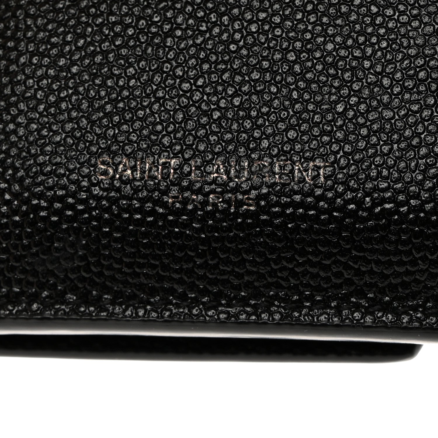 Saint Laurent Grain De Poudre Uptown Monogram Compact Wallet Black 7 of 7