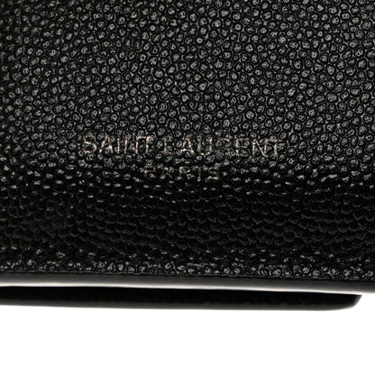 Saint Laurent Grain De Poudre Uptown Monogram Compact Wallet Black 7 of 7