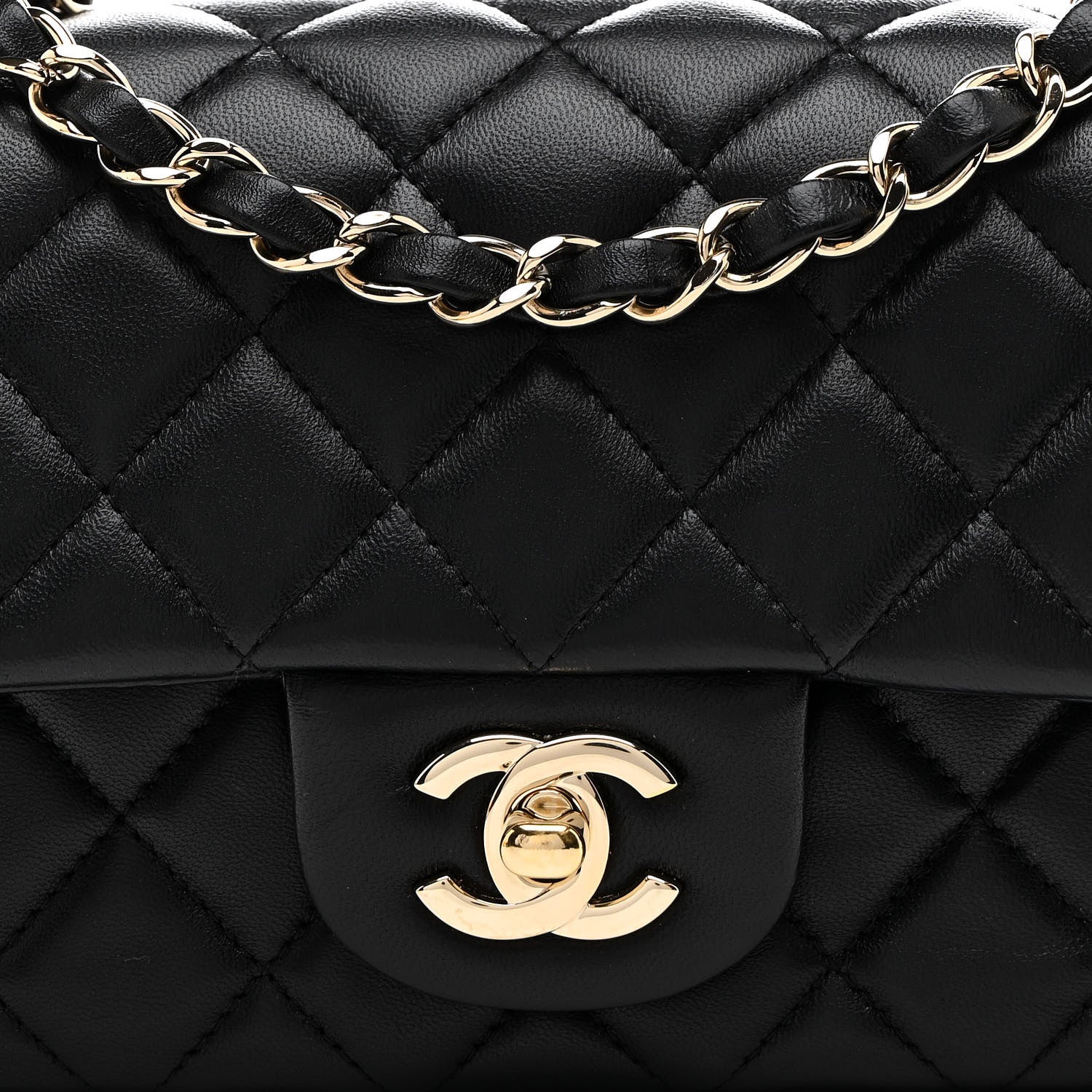 Chanel Lambskin Quilted Mini Rectangular Flap Black 8 of 11