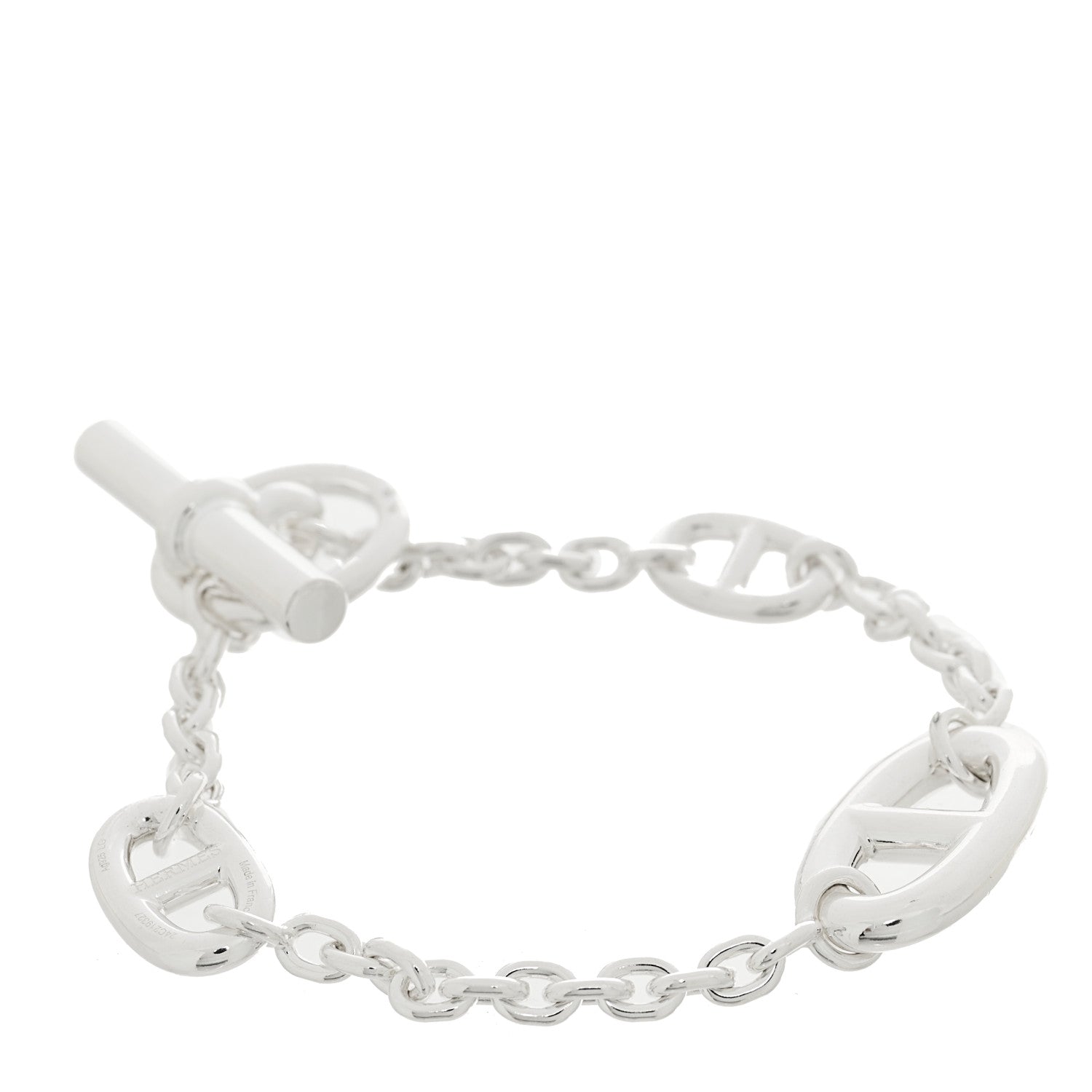 Hermes Sterling Silver Farandole Bracelet LG 1 of 3