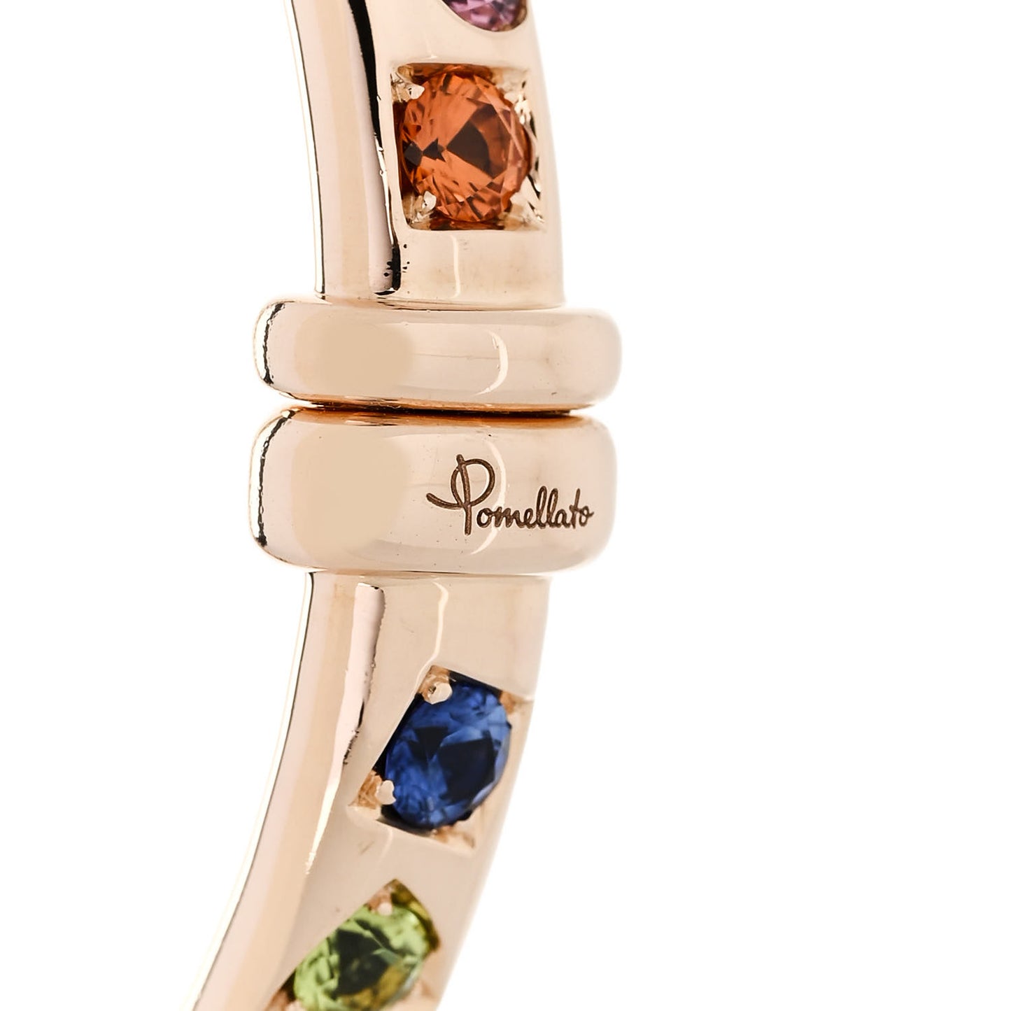 18K Rose Gold Multi Gemstone Iconica Bangle Bracelet