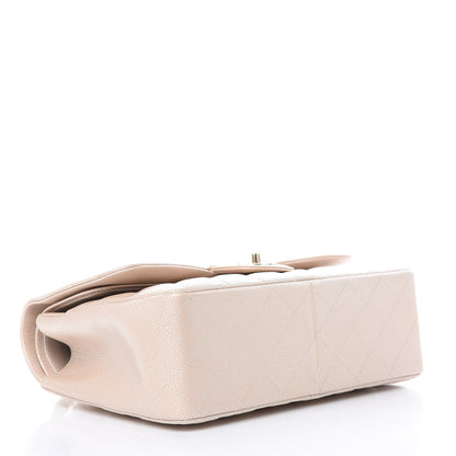 Chanel Pearly Caviar Quilted Jumbo Double Flap Light Beige 4 of 14
