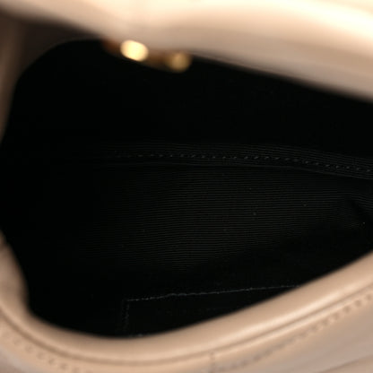 Saint Laurent Lambskin Monogram Loulou Puffer Pouch Clutch Dark Beige 4 of 6