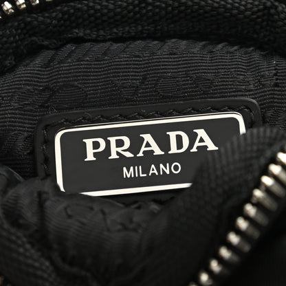 Prada Spazzolato Rois Re-Nylon Metal Triangle Logo Mens Monolith Pouch Pocket 60mm Combat Boots 7 Black 9 of 13