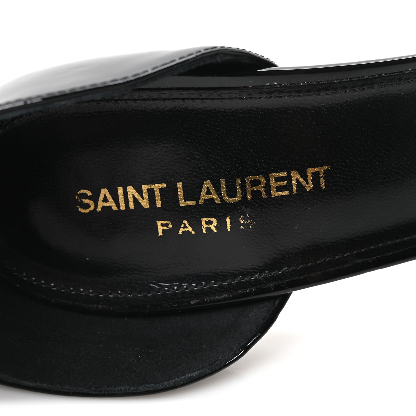 Patent Calfskin Opyum 85 Sandals 40 Black Gold
