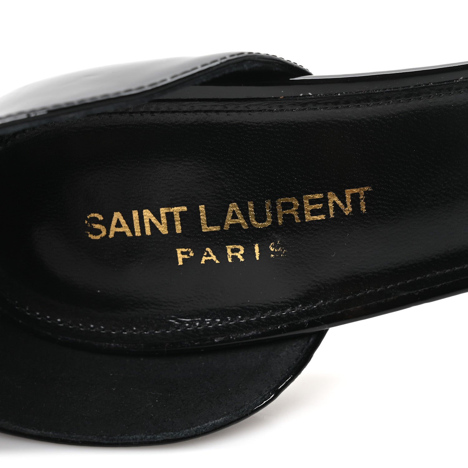 Saint Laurent Patent Calfskin Opyum 85 Sandals 40 Black Gold 8 of 9
