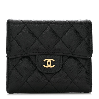 Chanel Caviar Quilted Compact Flap Wallet Black 1 of 8