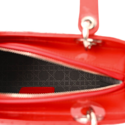 Christian Dior Patent Cannage Medium Lady Dior Red 5 of 10